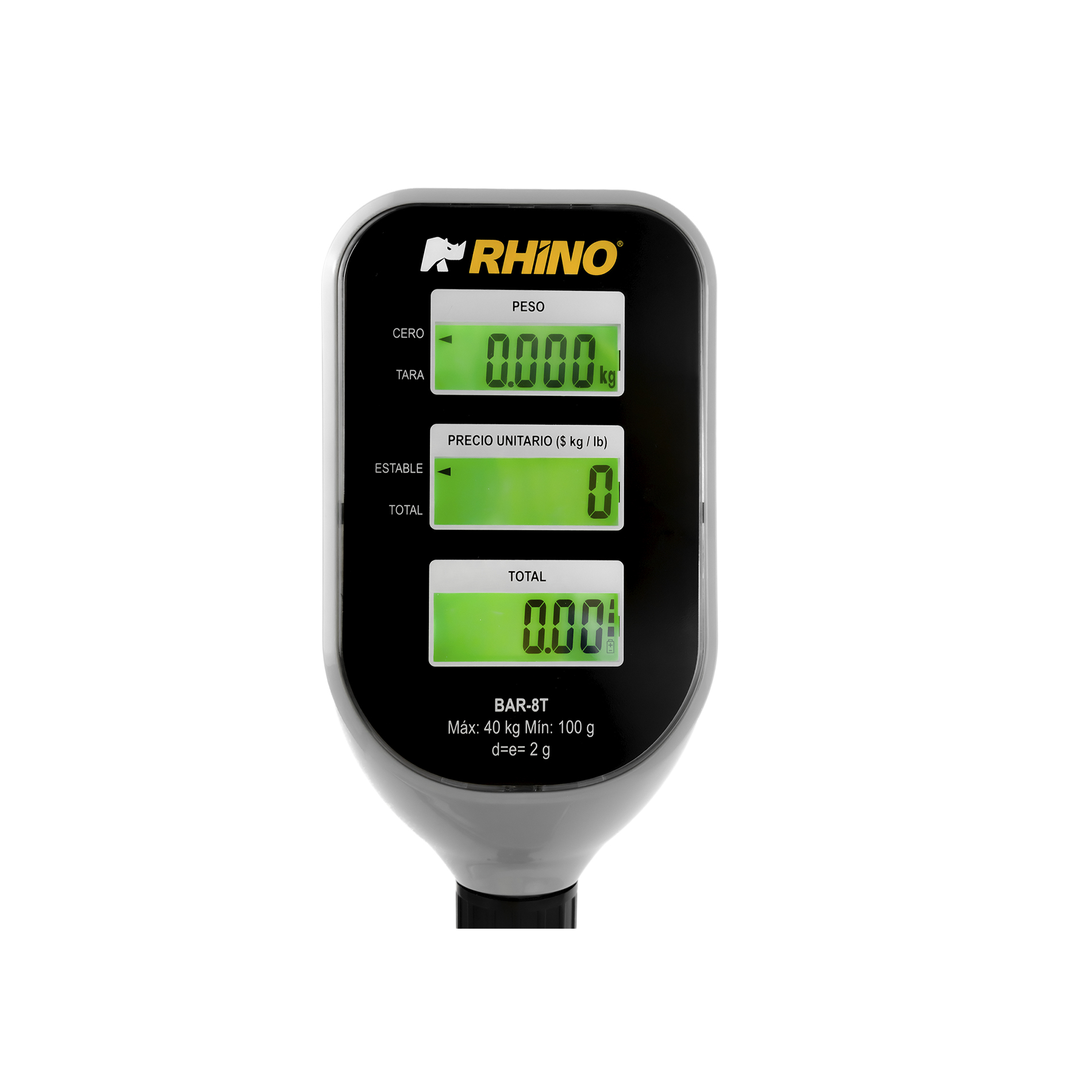 Pantalla de la torreta de la báscula Rhino BAR-8T