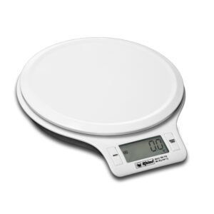 Vista superior de la báscula RHINO BACI-5 de 5 kg con pantalla LCD