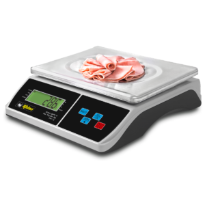 Báscula digital BAPO-10 mostrando funciones de porcionado y conteo