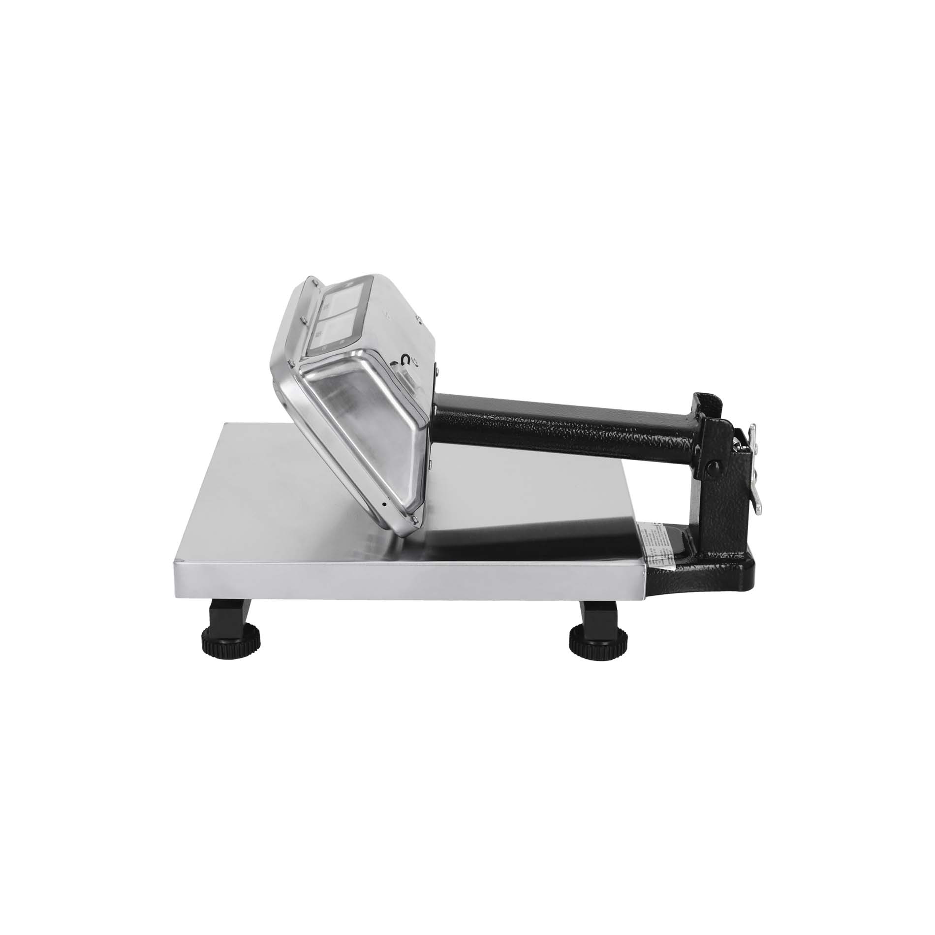 Báscula de plataforma Rhino BP-80 plegada para almacenamiento y transporte