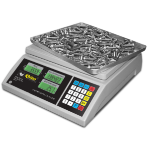 Báscula Rhino BACO-30 mostrando detalles del teclado numérico y funciones