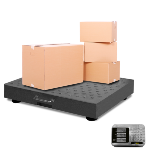 Vista lateral de la báscula Rhino BAPIC-300 con estructura metálica resistente