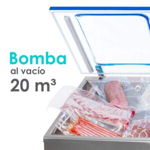 Empacadora al vacío EVAC-20 lista para sellar productos