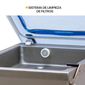 Empacadora al vacío EVAC-8 con tapa abierta