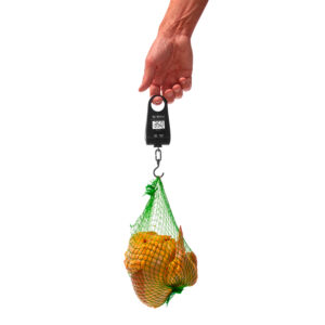 Detalle del gancho inferior y carcasa ABS resistente de la báscula BAC-20