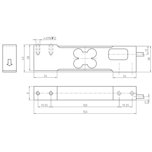 Rhino RH-1042 Celda de Carga de Aluminio 100kg - Imagen 2