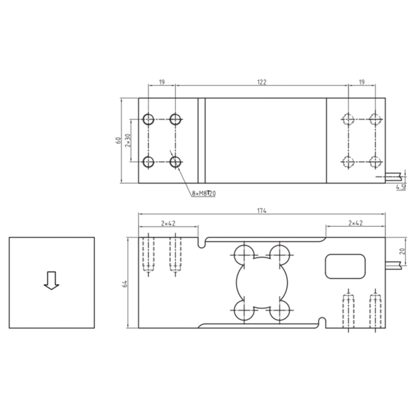 Rhino RH-1263 Celda de Carga de Aluminio 800kg - Imagen 2