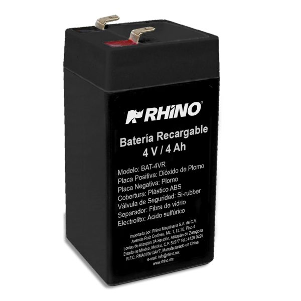 Rhino BAT-4VR Bateria Recargable Plomo Acido 4V / 4Ah