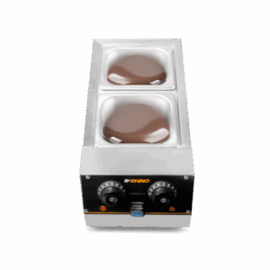 Templadora CHOCO-2 derritiendo chocolate a temperatura regulada de 30°C a 110°C