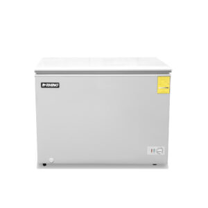 Congelador RHINO CONGECO-10 con tapa abierta mostrando amplio espacio