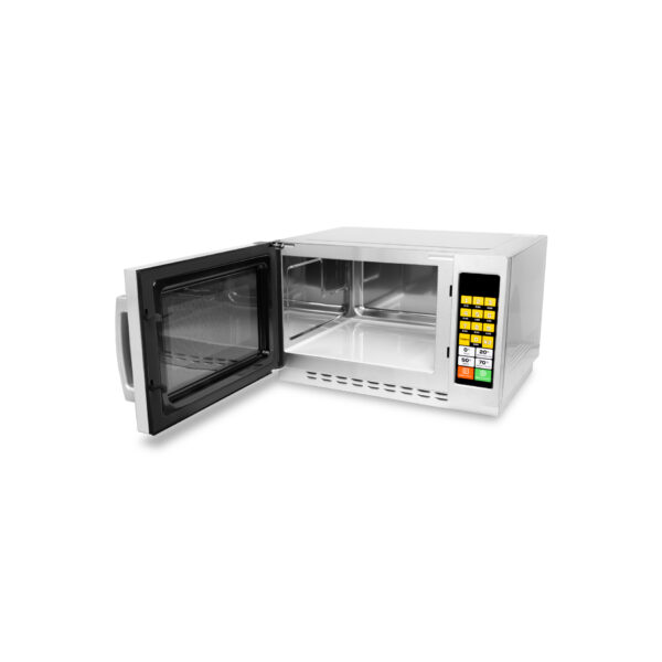 Vista lateral del horno mostrando su diseño compacto y resistente