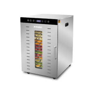 Deshidratador de alimentos Rhino DESALI-16 en uso con frutas y verduras