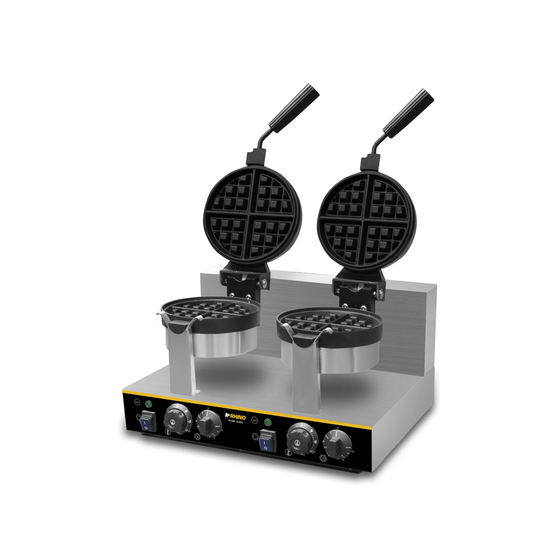 Waflera belga giratoria doble Rhino WABE-2400 vista frontal