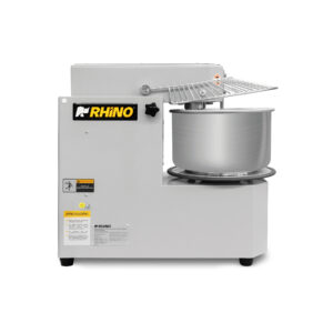 Vista lateral de amasadora Rhino AMASA-20PRO con guarda de seguridad