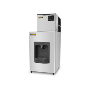 Vista posterior de dispensador de hielo Rhino DISHI-100 para uso comercial