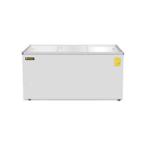 Congelador RHINO CONGECRI-12P con tapa de cristal plano vista frontal