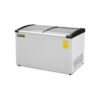 Congelador tapa de cristal curvo RHINO CONGECRI-7C de 7 pies cúbicos vista frontal lateral
