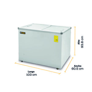 Dimensiones del congelador horizontal Rhino CONGECRI-7P de 161 litros