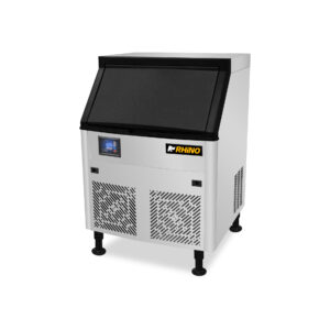 Fábrica de hielo Rhino FAHIEL-100 vista lateral frontal con tapa cerrada