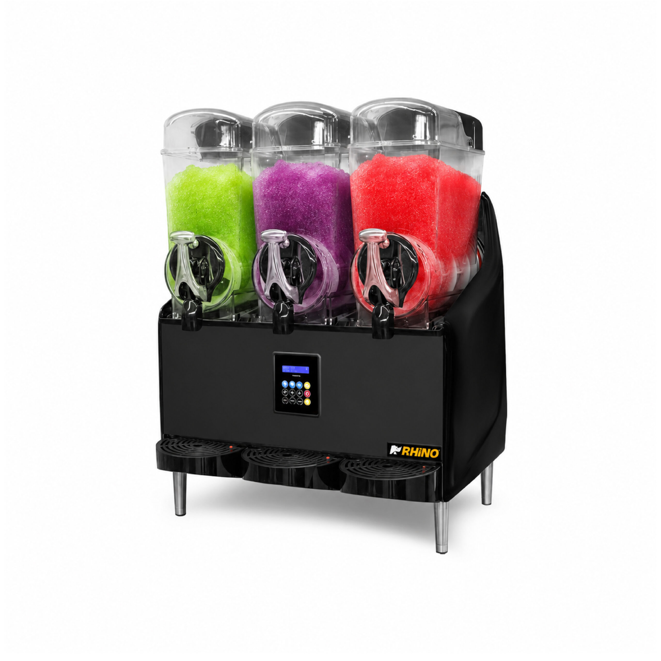 Máquina granizadora premium 36 L 3 tolvas Rhino MAGRA-3TX con granizados de colores