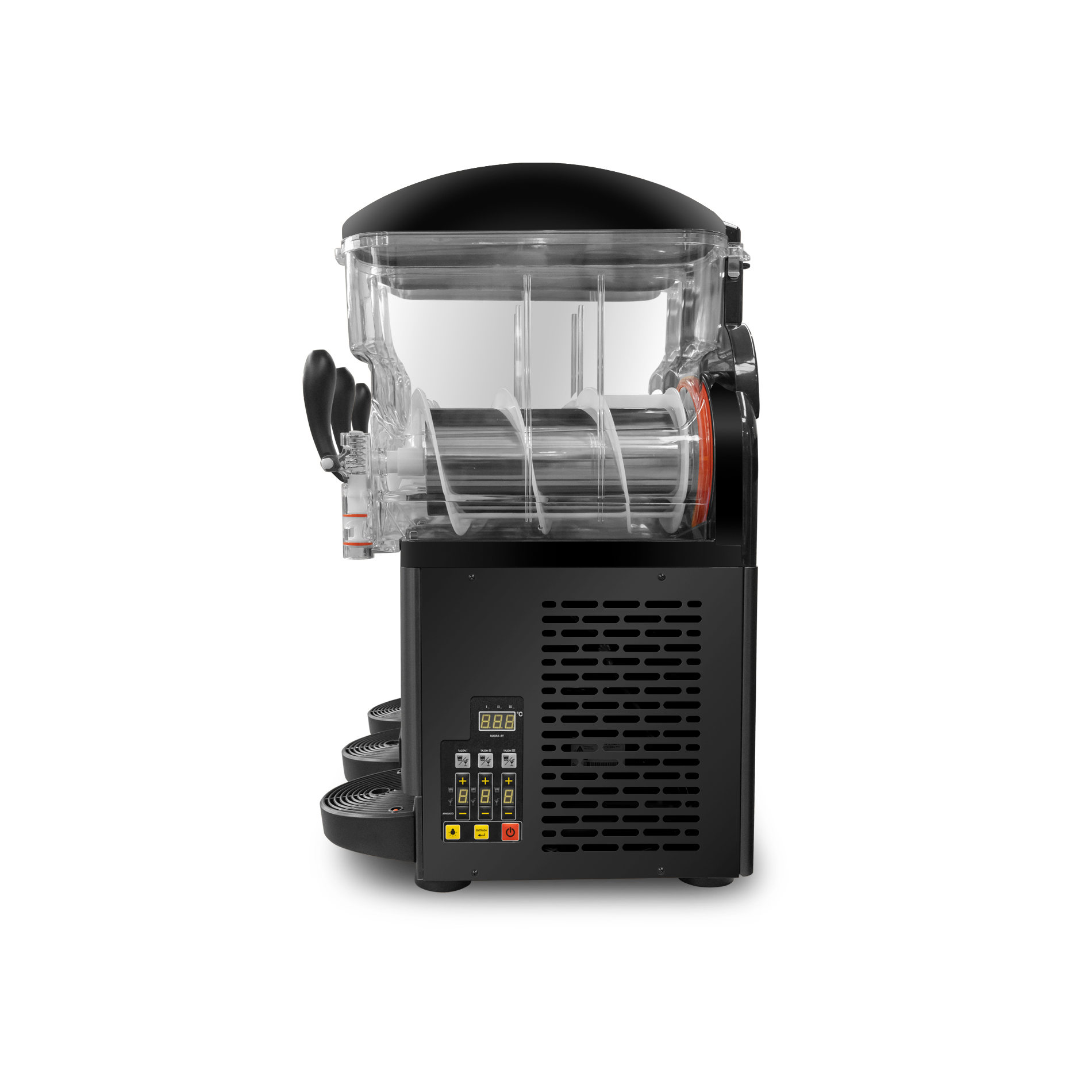 Vista lateral de máquina granizadora 36 litros Rhino MAGRA-3T