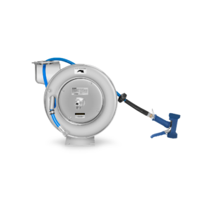 Carrete retráctil de acero inoxidable Rhino MAPCA-10X con manguera de 10 metros