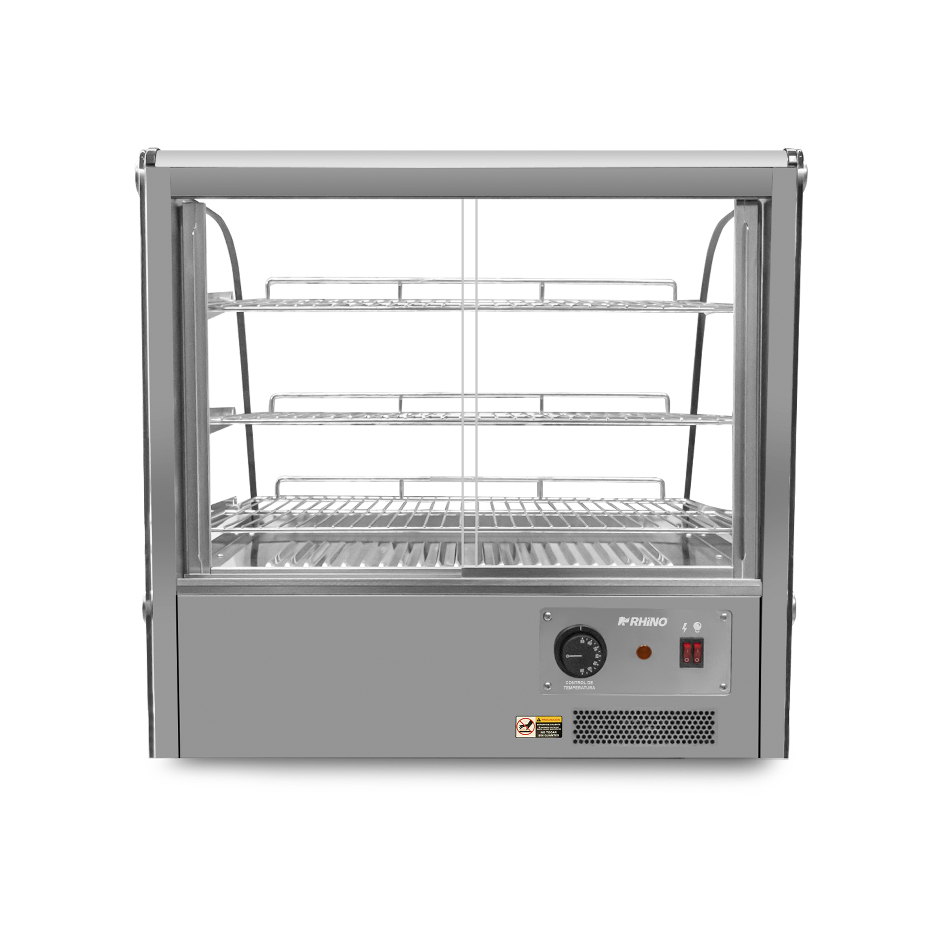 Parte posterior de vitrina caliente Rhino VICAMO-120L con control de temperatura