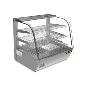 Vitrina caliente Rhino VICAMO-160L de 160 litros vista en ángulo