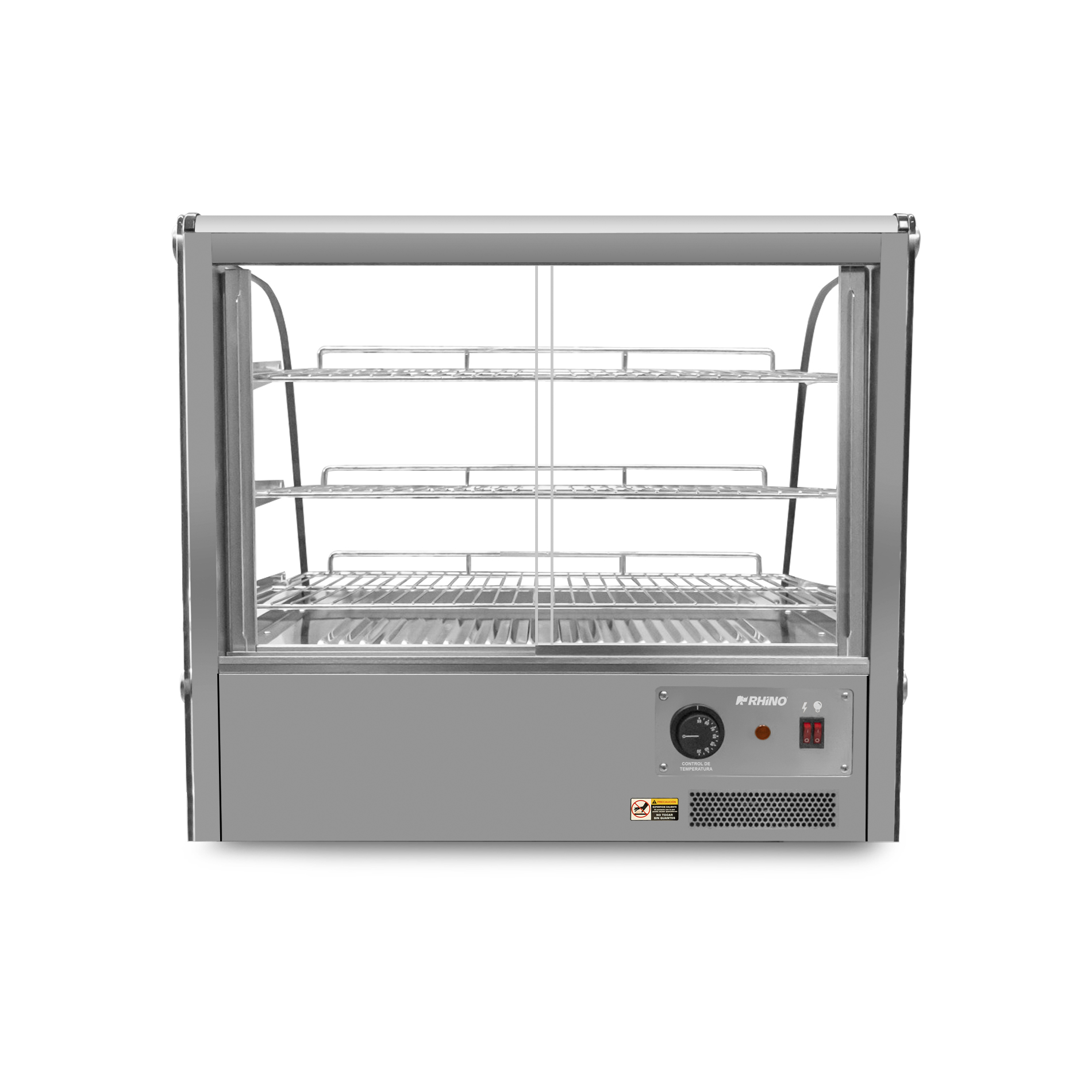 Parte posterior de vitrina caliente Rhino VICAMO-160L con control de temperatura