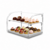 Vitrina neutra curva Rhino VITNEU-45C con postres y tartas en exhibición