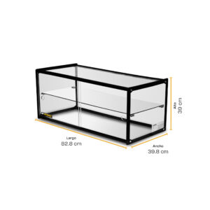 Vitrina neutra recta Rhino VITNEU-90R con gráfico de dimensiones