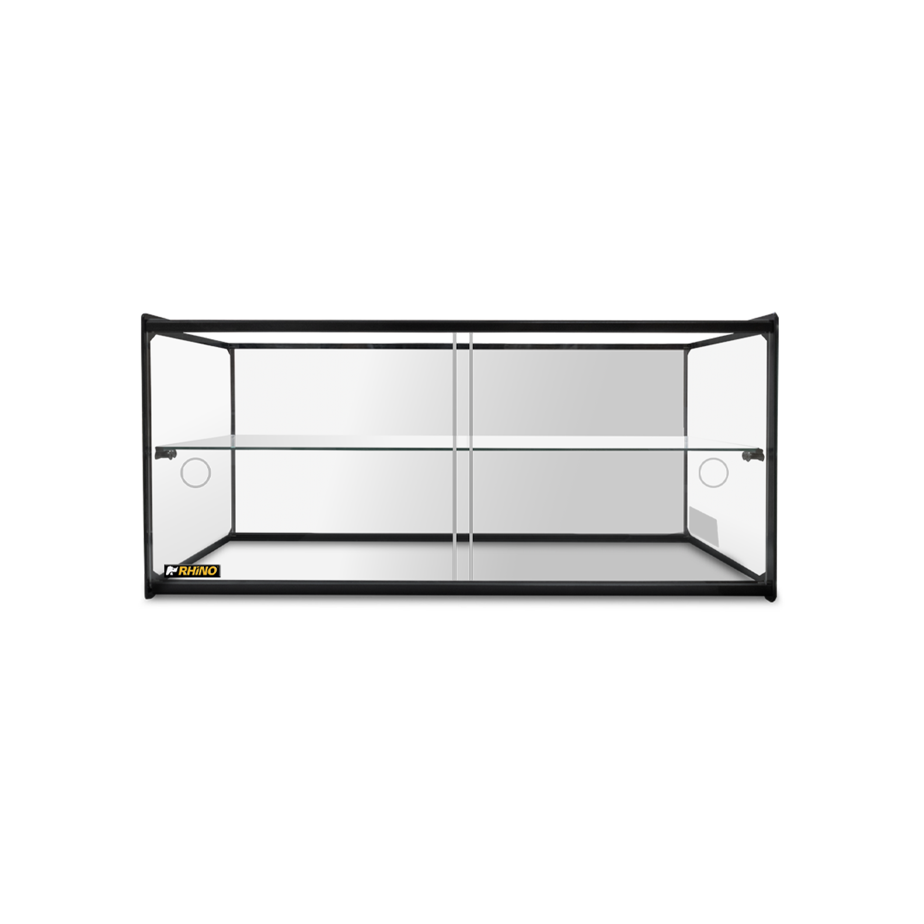 Parte posterior de vitrina neutra Rhino VITNEU-90R con dos puertas de acrílico