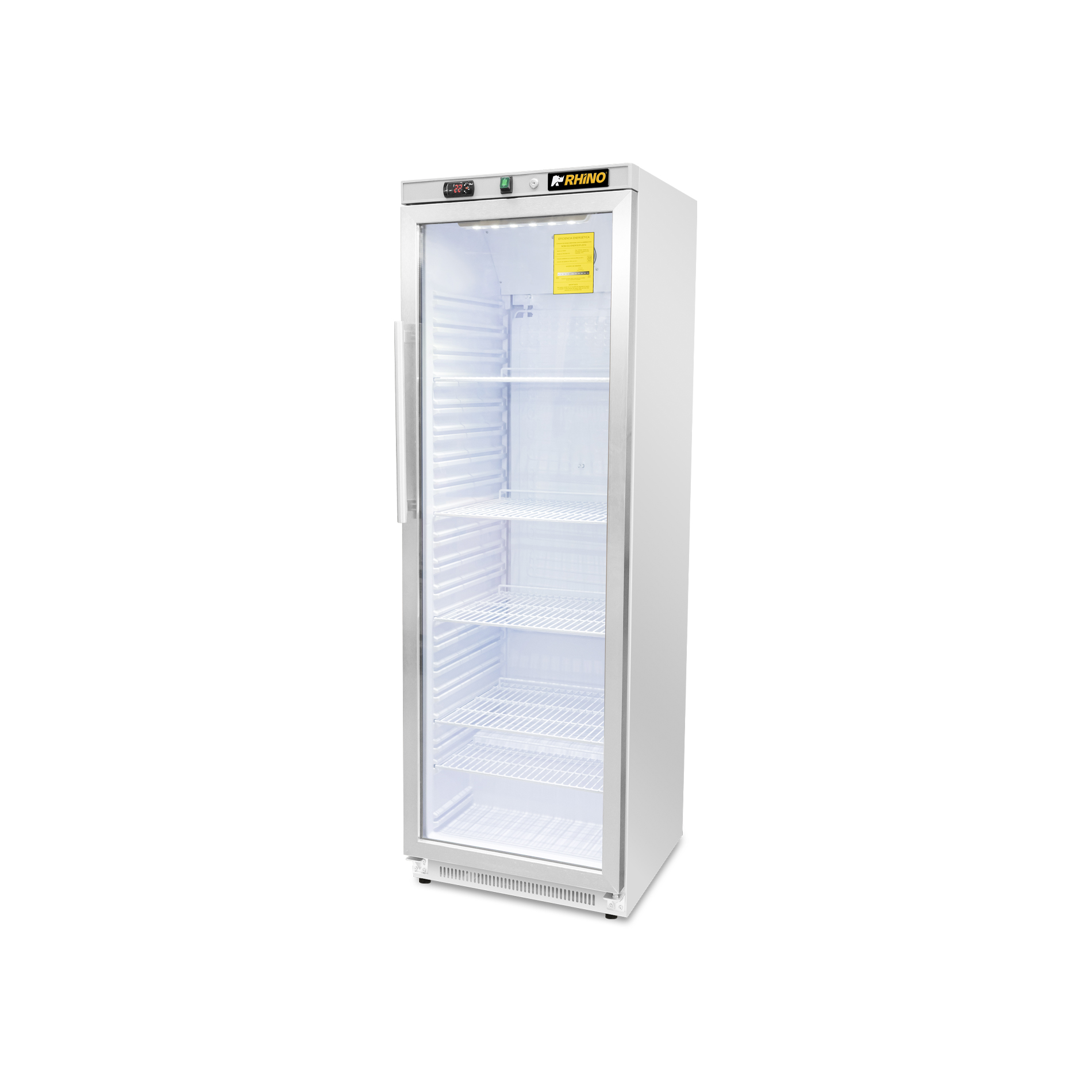 Refrigerador vertical Rhino REVEAB-13C de 211.5 litros vista diagonal derecha