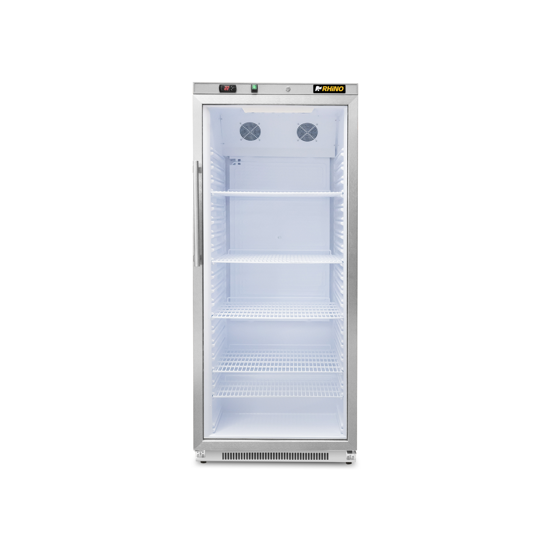 Refrigerador vertical con puerta de cristal Rhino REVEAB-19C vista frontal