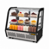 Vitrina refrigerada Rhino VIREMO-120 exhibiendo postres y bebidas frías