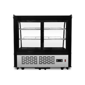Parte trasera de vitrina refrigerada Rhino VIREMO-120 con puertas corredizas y control